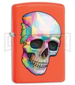 Zippo Lighter Skull - Neon Orange