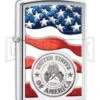 Zippo Lighter American Stamp On Flag - High Polish Chrome 4TH18 -Kershaw Store Zippo Lighter American Stamp on Flag High Polish Chrome BP 22756 jr large