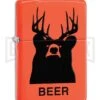 Zippo Lighter Beer Bear - Neon Orange)
