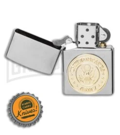 Zippo Gold Army Emblem 280ARM 7 Zippo Gold Army Emblem 280ARM -Kershaw Store Zippo Lighter Brushed Chrome Army Emblem 280 BHQ 0532 LS Bottlecap large