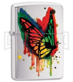 Zippo Lighter Butterfly - Brushed Chrome