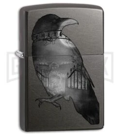 Zippo Lighter Double Exposed Raven - Gray Dusk