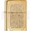 Zippo Lighter Eccentric Cross - High Polished Brass -Kershaw Store Zippo Lighter Eccentric Cross High Polished Brass BP 22686 jr large