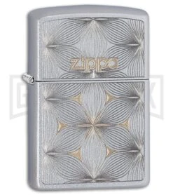 Zippo Lighter Flowers - Satin Chrome