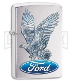 Zippo Lighter Ford Eagle - Brushed Chrome