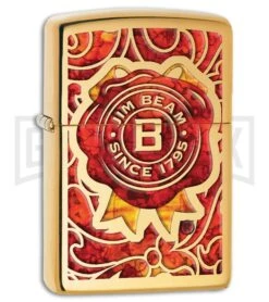Zippo Lighter Jim Beam Ribbon - High Polish Brushed Brass