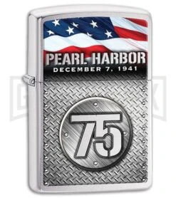 Zippo Lighter Pearl Harbor 75th Anniversary - High Polish Chrome