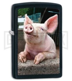 Zippo Lighter Pig Dreaming - Black Matte