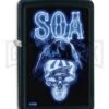 Zippo Lighter SOA Blue Skull - Black Matte -Kershaw Store Zippo Lighter SOA Blue Skull Black Matte BP 22897 jr large