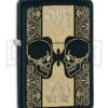 Zippo Lighter Skulls And Flames - Black Matte -Kershaw Store Zippo Lighter Skulls and Flames Black Matte BP 22817 jr large