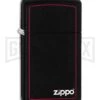Zippo Lighter Slim Black Border - Black Matte -Kershaw Store Zippo Lighter Slim Black Border Black Matte BHQ 90510 jr large