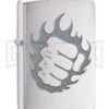Zippo Lighter Tattoo Fire And Fist - Brushed Chrome -Kershaw Store Zippo Lighter Tattoo Fire Fist brushed chrome BHQ 70918 er large