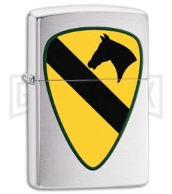 Zippo Lighter US Army 1st Cavalry - Brushed Chrome