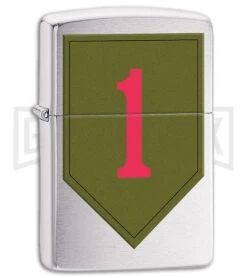 Zippo Lighter US Army 1st Infantry - Brushed Chrome