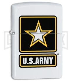 Zippo Lighter US Army Star - White Matte