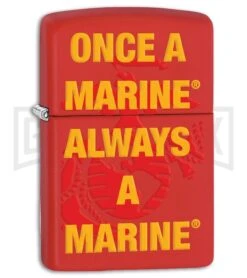 Zippo Lighter US Marine Corps - Red Matte