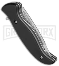 Zlatoust Ebony Wood Russian Automatic Knife (3.5" Mirror) -Kershaw Store Zlatoust Russian Ebony Wood Mirror BP 19461 jr side large