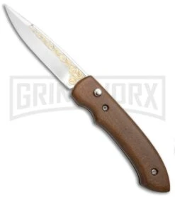 Zlatoust Walnut Wood Russian Automatic Knife (3.5" Mirror)