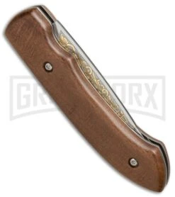 Zlatoust Walnut Wood Russian Automatic Knife (3.5" Mirror) -Kershaw Store Zlatoust Russian Walnut Wood Mirror BP 19462 jr side large