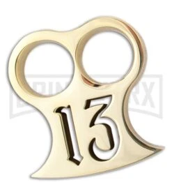American Made Knuckles 2-Finger Polished Brass Lucky 13-Two Knuckle Weight