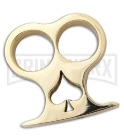 American Made Knuckles 2-Finger Polished Brass Spade-Two Knuckle Weight