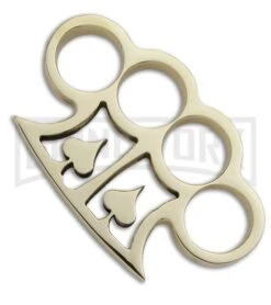 American Made Knuckles Polished Brass 2 Spades Knuckle Weight