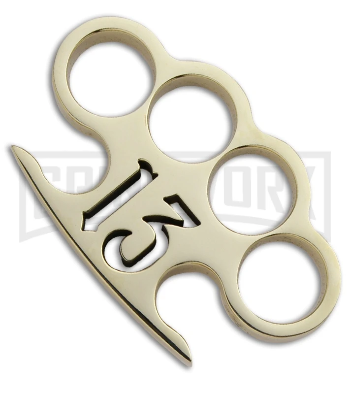 American Made Knuckles Polished Brass Lucky 13 Knuckle Weight 3 American Made Knuckles Polished Brass Lucky 13 Knuckle Weight