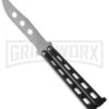 Bear & Son 114 Black Balisong Trainer Butterfly Knife - Satin Plain