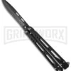 Bear OPS Bear Song IV Black Balisong Butterfly Knife - Black Plain 2 Bear OPS Bear Song IV Black Balisong Butterfly Knife - Black Plain -Kershaw Store bear ops b 400 aibk b butterfly jm large