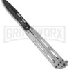 Bear OPS Bear Song IV Silver Balisong Butterfly Knife - Black Plain -Kershaw Store bear ops b 400 b cm large