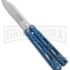Bear OPS Bear Song IV Blue Raindrop Butterfly Knife - Satin Plain -Kershaw Store bear ops b 450 aibd s 35021 large