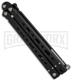 Bear OPS Bear-Song V Black Balisong Butterfly Knife - Black Plain 7 Bear OPS Bear-Song V Black Balisong Butterfly Knife - Black Plain -Kershaw Store bear ops b 500 aibk b 35028 side cm large