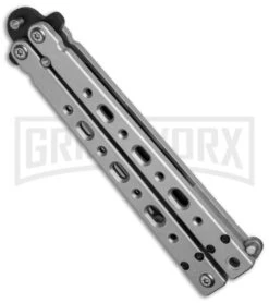 Bear OPS Bear Song V Gray Balisong Butterfly Knife - Black Plain -Kershaw Store bear ops b 500 b 35030 side cm large