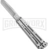 Bear OPS Bear Song IV Silver Tanto Butterfly Knife - Bead Blast Plain -Kershaw Store bear ops bear song tanto bb B 410 AP 35027 BHQ 37242 jr large