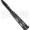 Bear OPS Bear Song IV Sim Carbon Fiber Balisong Butterfly Knife - Black Plain -Kershaw Store bear ops black cf b 400 aicf b BHQ 36604 dl jr large