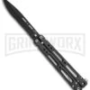 Bear OPS Bear Song IV Carbon Fiber Balisong Butterfly Knife - Black Plain 2 Bear OPS Bear Song IV Carbon Fiber Balisong Butterfly Knife - Black Plain -Kershaw Store bear ops song IV cf black B 400 CF B BHQ 50069 er large