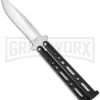 Benchmark BM004 Black Balisong Butterfly Knife - Satin Plain -Kershaw Store benchmark bm004 bhq 10660 jr large