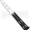 Benchmark Black Balisong Trainer Butterfly Knife - Satin Plain -Kershaw Store benchmark bm006 large