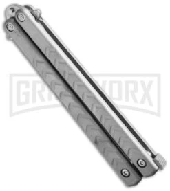 Benchmark Bowie Butterfly Knife - Stonewash Plain -Kershaw Store benchmark butterfly bm001 side cm large