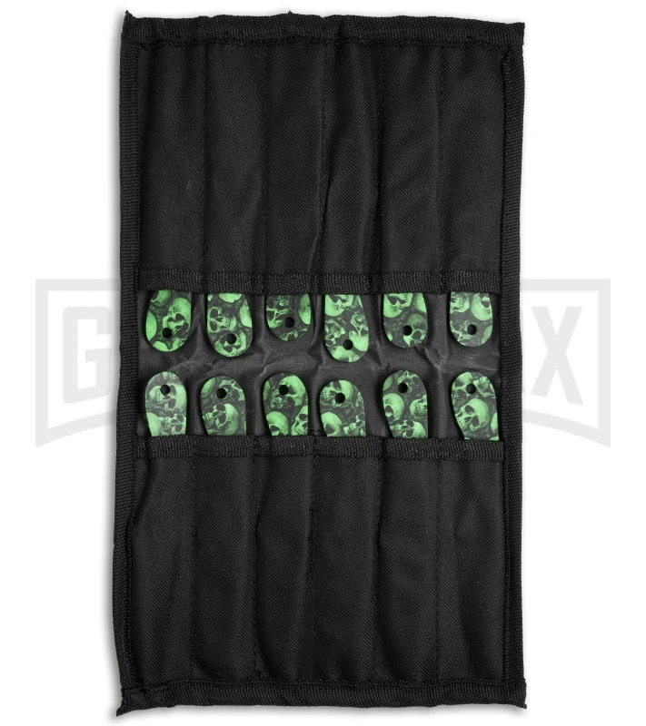 Skull Thrower 12 Knife Set Green Fixed Blade Knife - Green Plain 5 Skull Thrower 12 Knife Set Green Fixed Blade Knife - Green Plain - Image 3