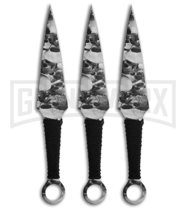 Biohazard Hero's Edge Skull Zombie Throwing Knife Set (Set Of 3) A8011-3SK 3 Biohazard Hero's Edge Skull Zombie Throwing Knife Set (Set Of 3) A8011-3SK
