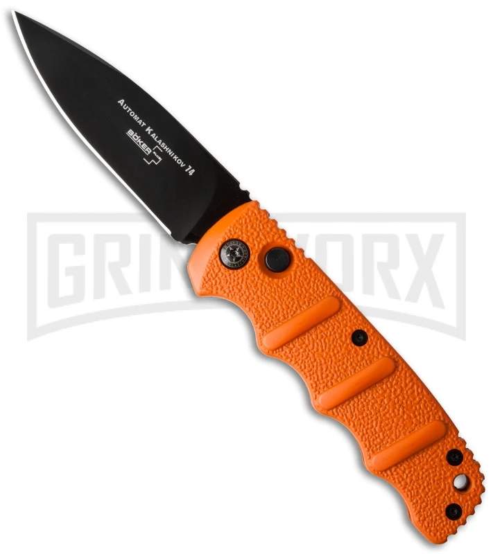 Boker Kalashnikov Orange Automatic Knife - Black Plain 3 Boker Kalashnikov Orange Automatic Knife - Black Plain