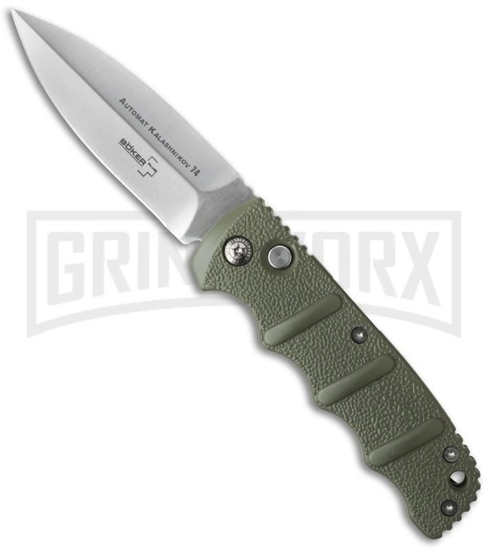 Boker Kalashnikov Dagger OD Green Automatic Knife - Satin Plain 3 Boker Kalashnikov Dagger OD Green Automatic Knife - Satin Plain