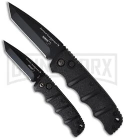 Boker Black Mini Kalashnikov Black Automatic Knife - D2 Black Plain -Kershaw Store boker kalashnikov mini 01kals73bt size comparison large