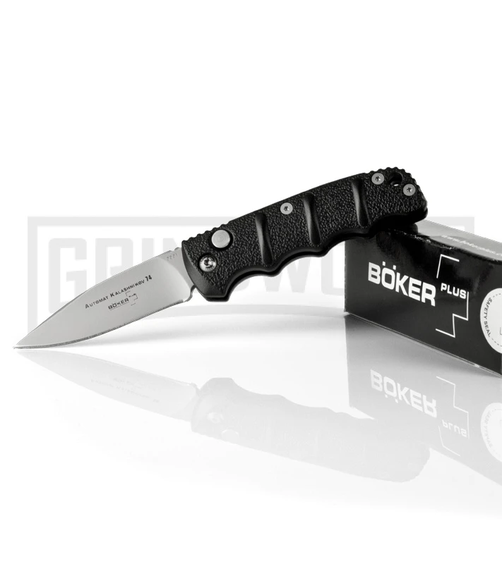 Boker Mini Kalashnikov Black Automatic Knife - Bead Blast Plain 6 Boker Mini Kalashnikov Black Automatic Knife - Bead Blast Plain - Image 4