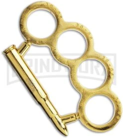 Gold Bullet Paper Weight Belt Buckle 4 Finger Knuckles