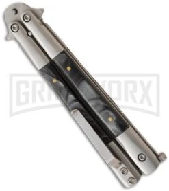 Regal Flipper Black Swirl Balisong Butterfly Knife - Satin Plain 5 Regal Flipper Black Swirl Balisong Butterfly Knife - Satin Plain -Kershaw Store in 9s back large