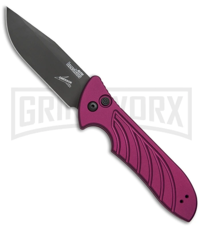 Kershaw Emerson Launch 5 Purple Automatic Knife - Black Plain 3 Kershaw Emerson Launch 5 Purple Automatic Knife - Black Plain