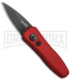 Kershaw Launch 4 Red Automatic Knife CA Legal - Black Plain 4TH18