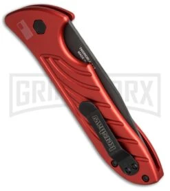Kershaw Emerson Launch 5 Red Automatic Knife - Black Plain -Kershaw Store kershaw launch 5 red 7600rdblk BHQ 49079 dl side large